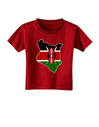 Kenya Flag Silhouette Toddler T-Shirt Dark-Toddler T-Shirt-TooLoud-Red-2T-Davson Sales