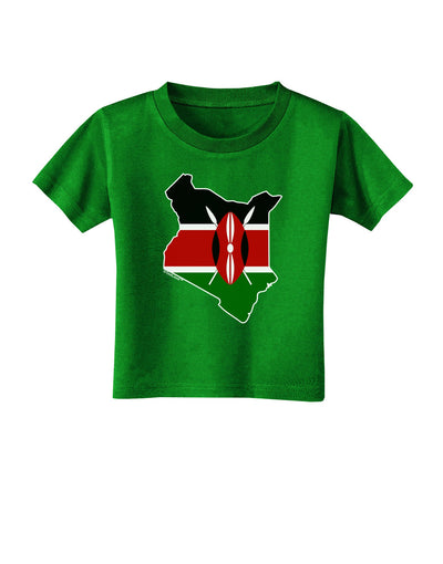 Kenya Flag Silhouette Toddler T-Shirt Dark-Toddler T-Shirt-TooLoud-Clover-Green-2T-Davson Sales