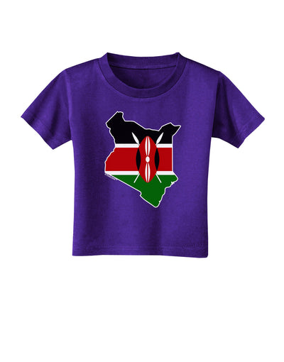 Kenya Flag Silhouette Toddler T-Shirt Dark-Toddler T-Shirt-TooLoud-Purple-2T-Davson Sales