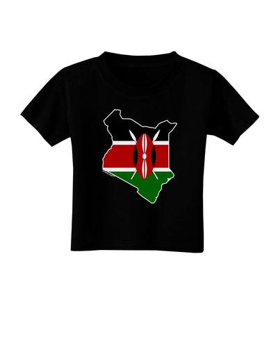 Kenya Flag Silhouette Toddler T-Shirt Dark-Toddler T-Shirt-TooLoud-Black-2T-Davson Sales