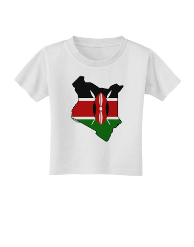 Kenya Flag Silhouette Toddler T-Shirt-Toddler T-Shirt-TooLoud-White-2T-Davson Sales