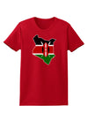 Kenya Flag Silhouette Womens Dark T-Shirt-TooLoud-Red-X-Small-Davson Sales