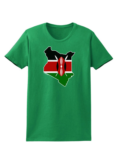 Kenya Flag Silhouette Womens Dark T-Shirt-TooLoud-Kelly-Green-X-Small-Davson Sales