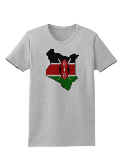 Kenya Flag Silhouette Womens T-Shirt-Womens T-Shirt-TooLoud-AshGray-X-Small-Davson Sales