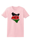 Kenya Flag Silhouette Womens T-Shirt-Womens T-Shirt-TooLoud-PalePink-X-Small-Davson Sales