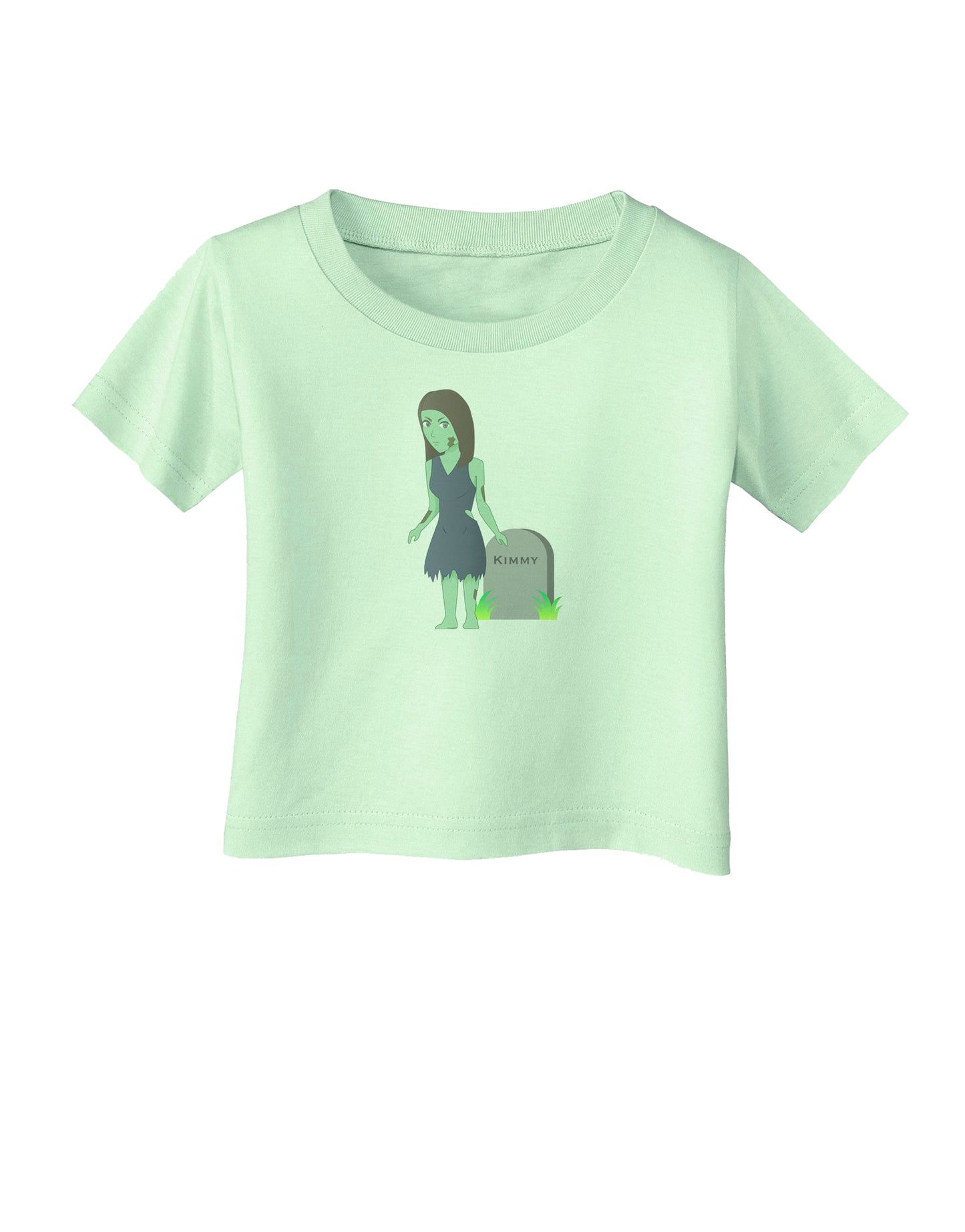 Kimmy the Zombie Girl Infant T-Shirt-Infant T-Shirt-TooLoud-Light-Green-06-Months-Davson Sales