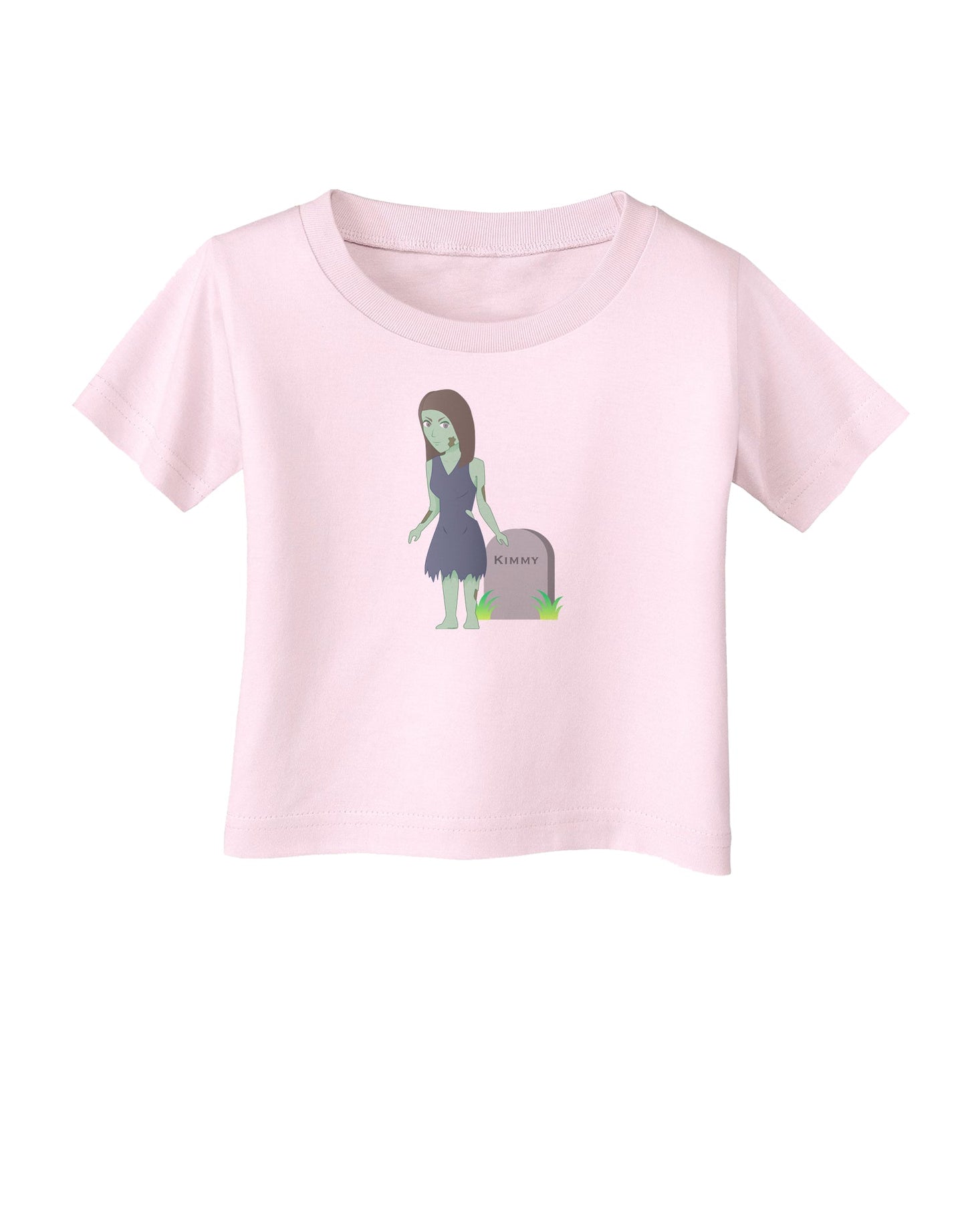 Kimmy the Zombie Girl Infant T-Shirt-Infant T-Shirt-TooLoud-Light-Pink-06-Months-Davson Sales