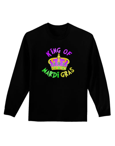 King Of Mardi Gras Adult Long Sleeve Dark T-Shirt-TooLoud-Black-Small-Davson Sales