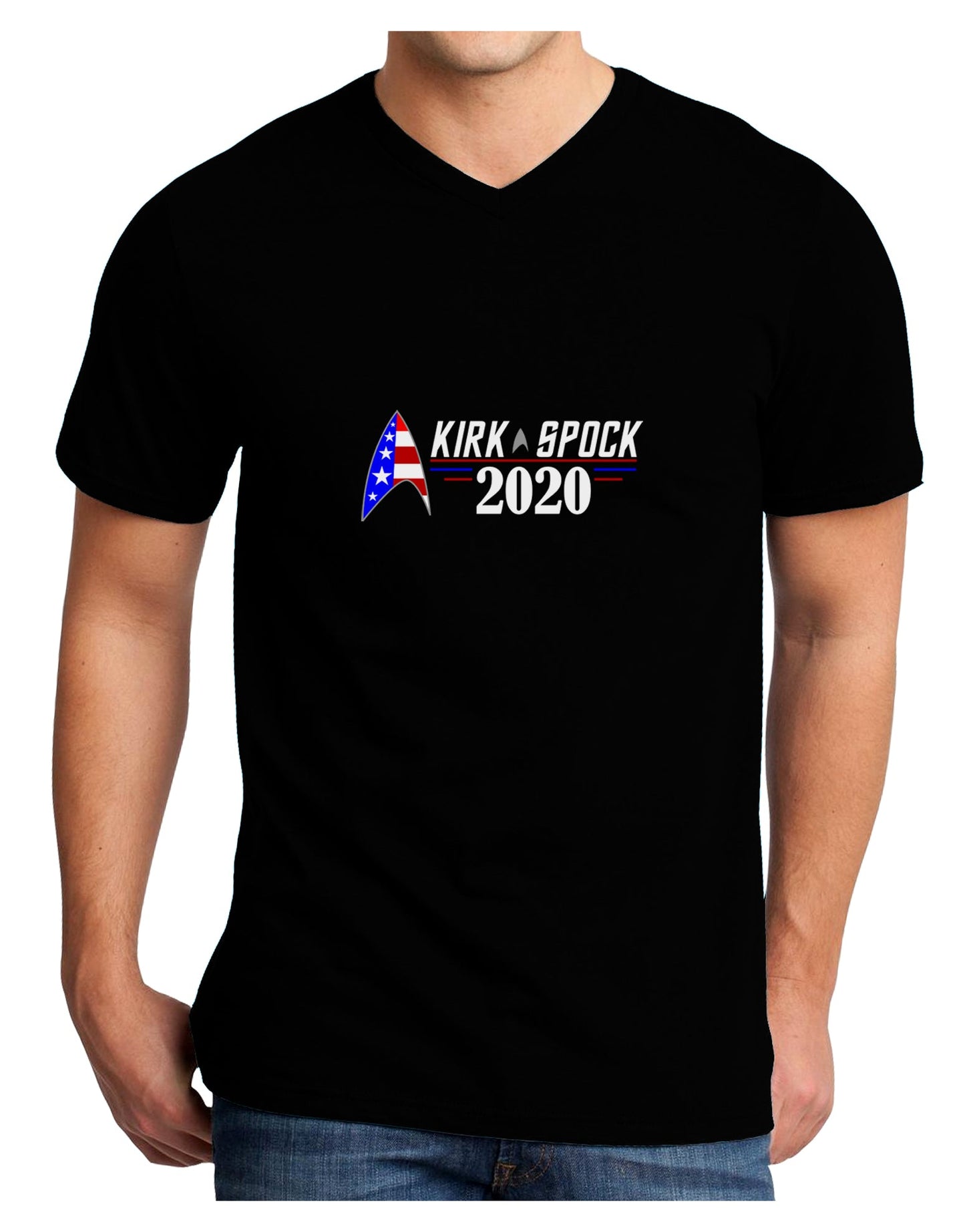 Kirk Spock 2020 Funny Adult Dark V-Neck T-Shirt by TooLoud-TooLoud-Black-Small-Davson Sales