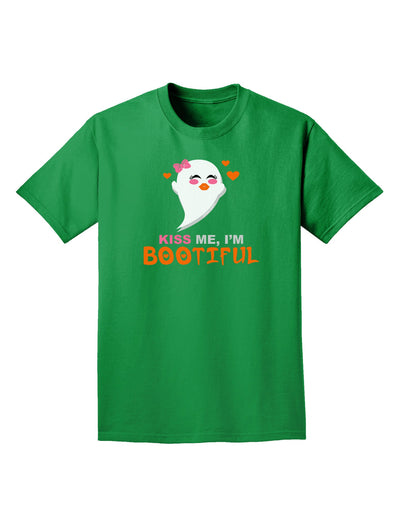 Kiss Me BOOtiful Ghost Orange Adult Dark T-Shirt-Mens T-Shirt-TooLoud-Kelly-Green-Small-Davson Sales