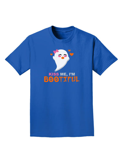 Kiss Me BOOtiful Ghost Orange Adult Dark T-Shirt-Mens T-Shirt-TooLoud-Royal-Blue-Small-Davson Sales