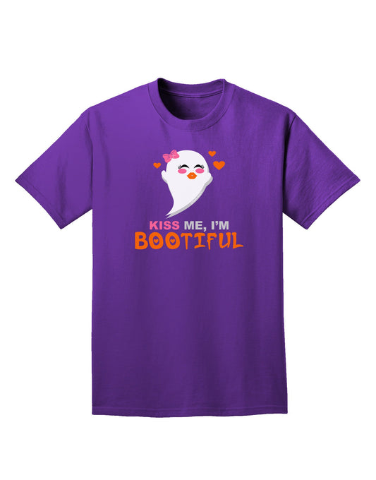 Kiss Me BOOtiful Ghost Orange Adult Dark T-Shirt-Mens T-Shirt-TooLoud-Purple-Small-Davson Sales