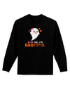 Kiss Me BOOtiful Ghost Orange Adult Long Sleeve Dark T-Shirt-TooLoud-Black-Small-Davson Sales