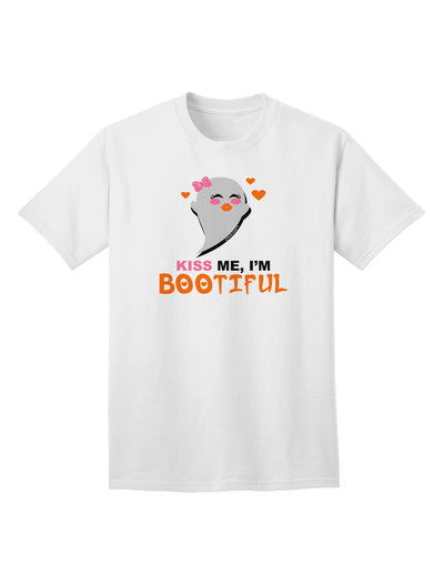 Kiss Me BOOtiful Ghost Orange Adult T-Shirt-Mens T-Shirt-TooLoud-White-Small-Davson Sales