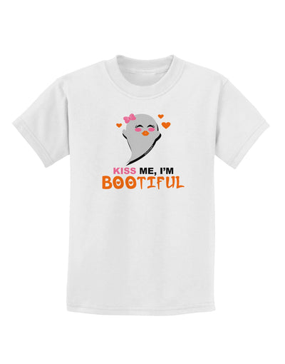 Kiss Me BOOtiful Ghost Orange Childrens T-Shirt-Childrens T-Shirt-TooLoud-White-X-Small-Davson Sales