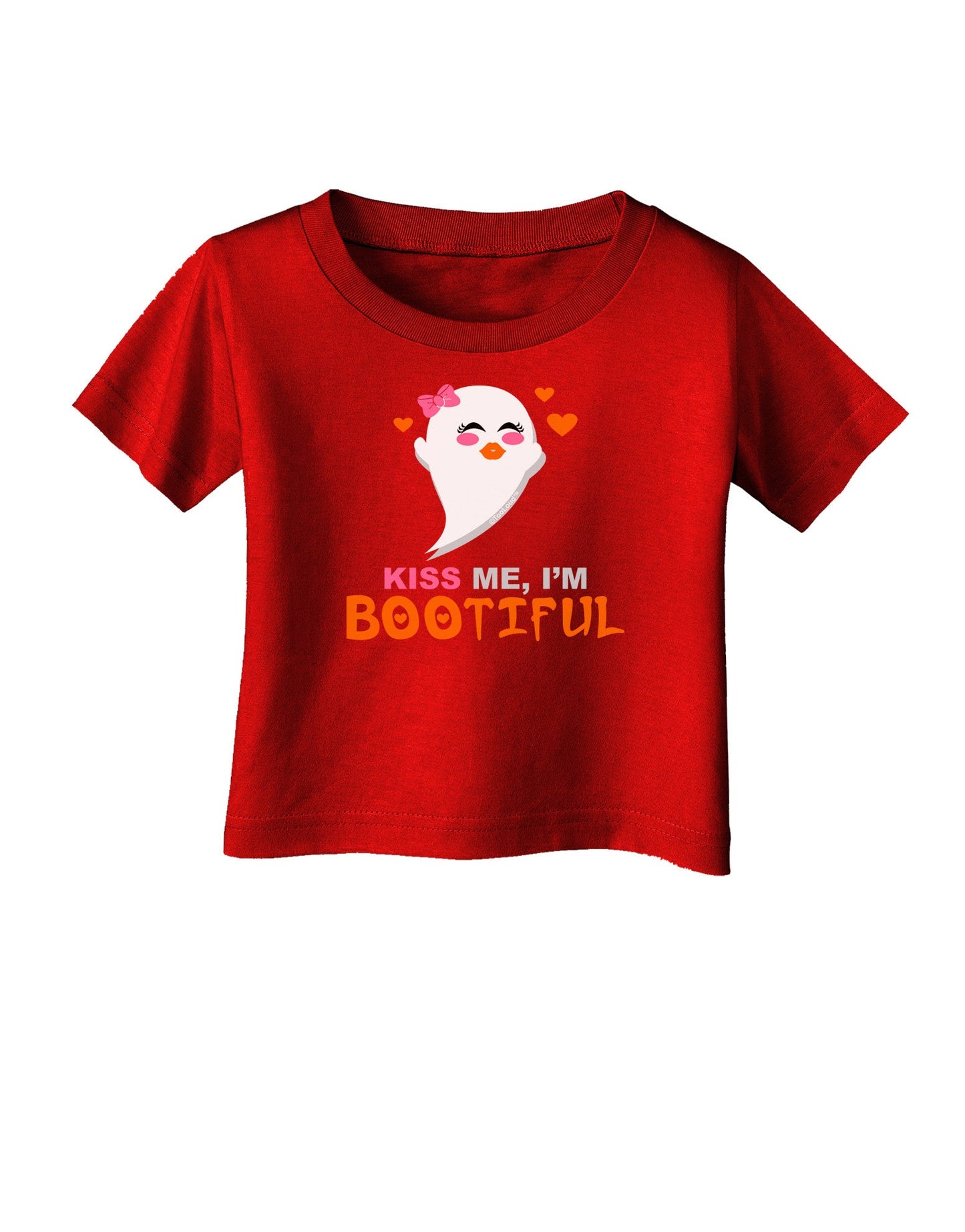 Kiss Me BOOtiful Ghost Orange Infant T-Shirt Dark-Infant T-Shirt-TooLoud-Red-06-Months-Davson Sales