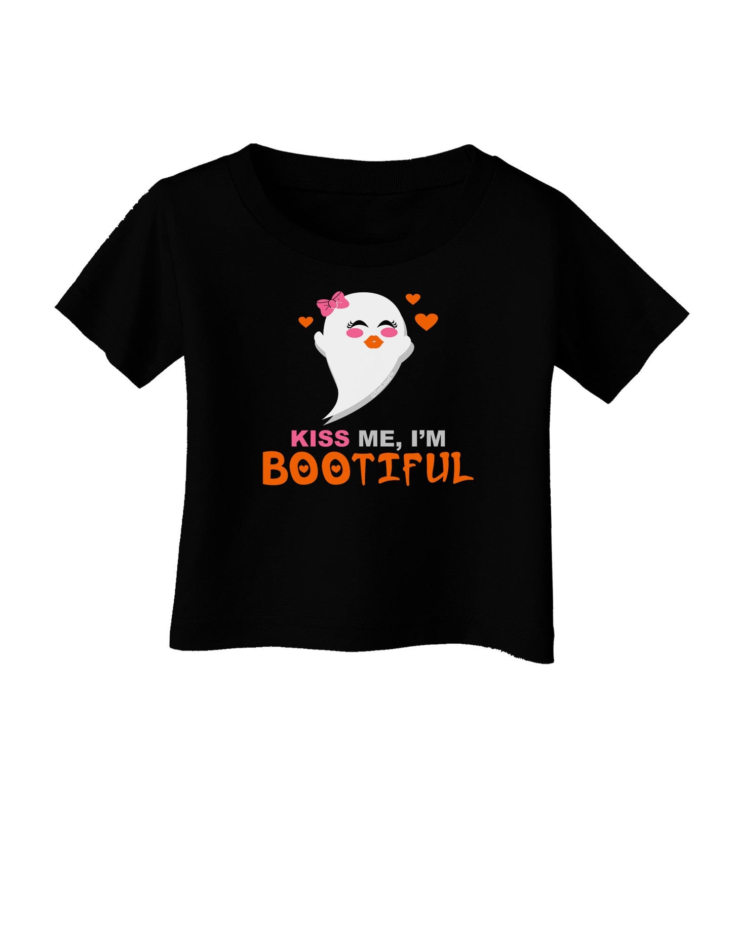 Kiss Me BOOtiful Ghost Orange Infant T-Shirt Dark-Infant T-Shirt-TooLoud-Black-06-Months-Davson Sales