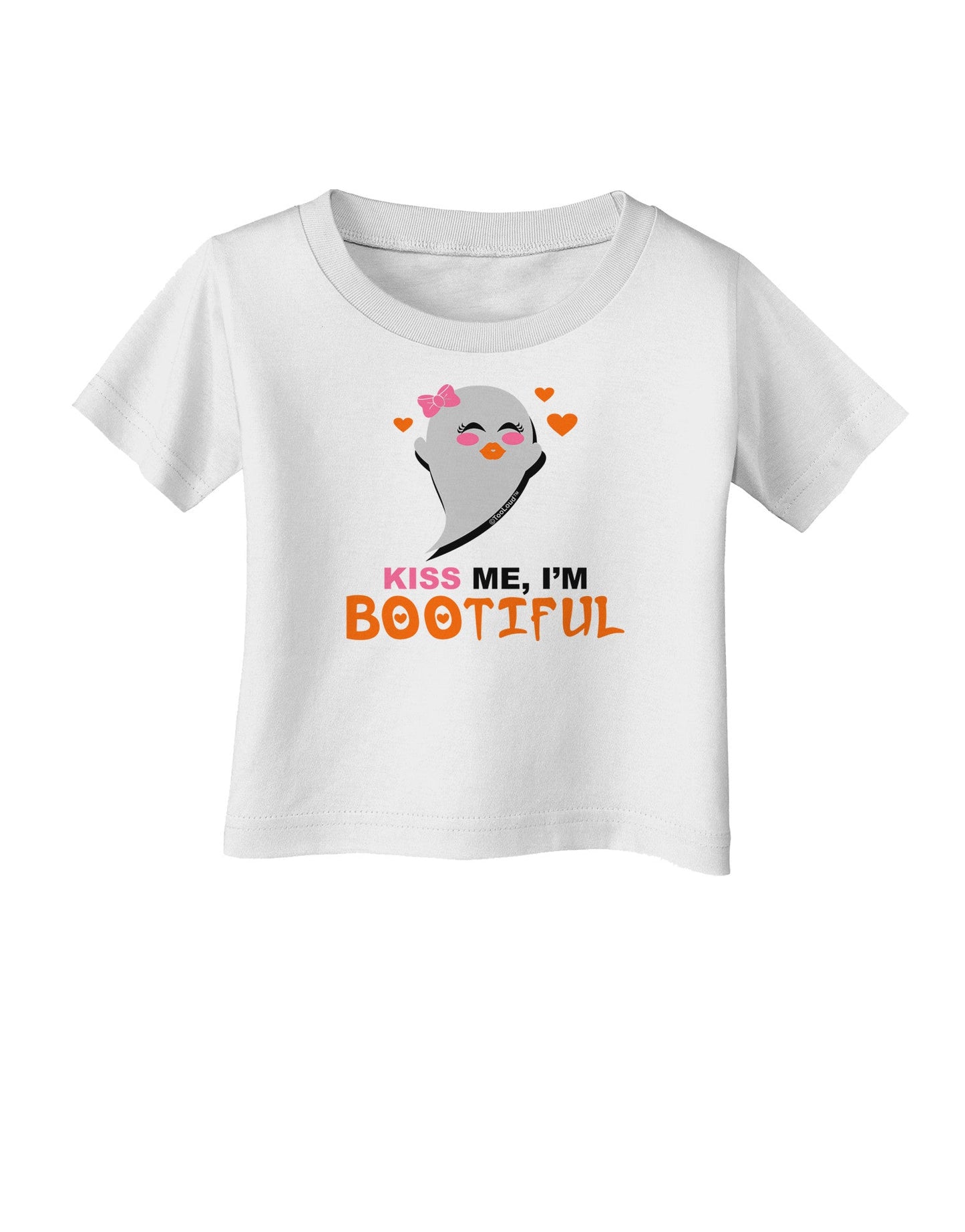 Kiss Me BOOtiful Ghost Orange Infant T-Shirt-Infant T-Shirt-TooLoud-White-06-Months-Davson Sales