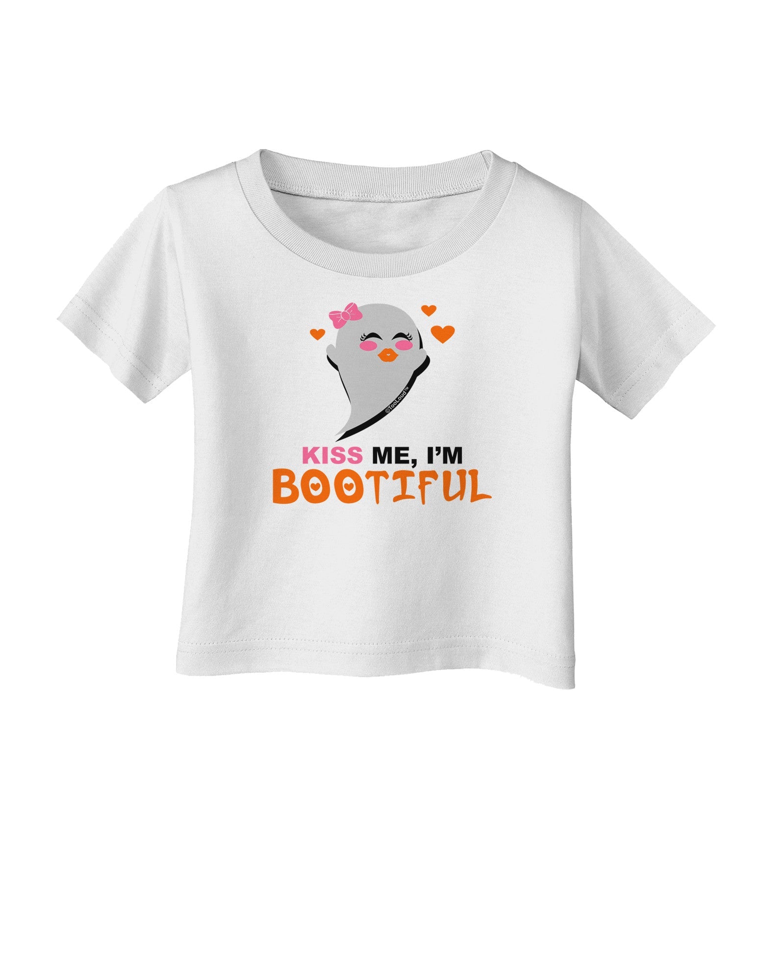 Kiss Me BOOtiful Ghost Orange Infant T-Shirt-Infant T-Shirt-TooLoud-White-06-Months-Davson Sales