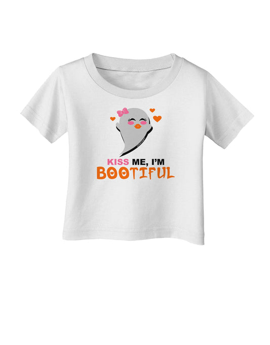 Kiss Me BOOtiful Ghost Orange Infant T-Shirt-Infant T-Shirt-TooLoud-White-06-Months-Davson Sales