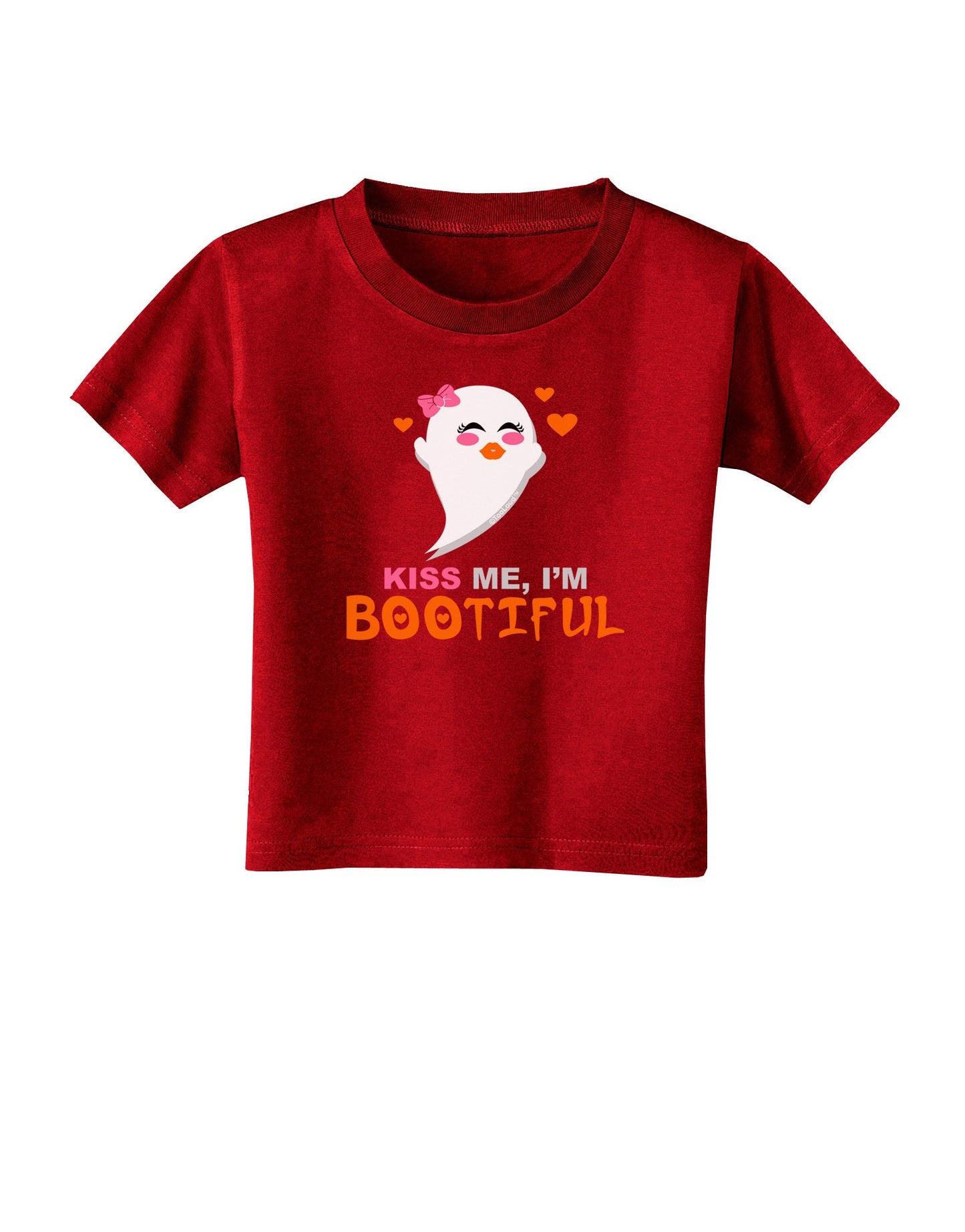 Kiss Me BOOtiful Ghost Orange Toddler T-Shirt Dark-Toddler T-Shirt-TooLoud-Red-2T-Davson Sales