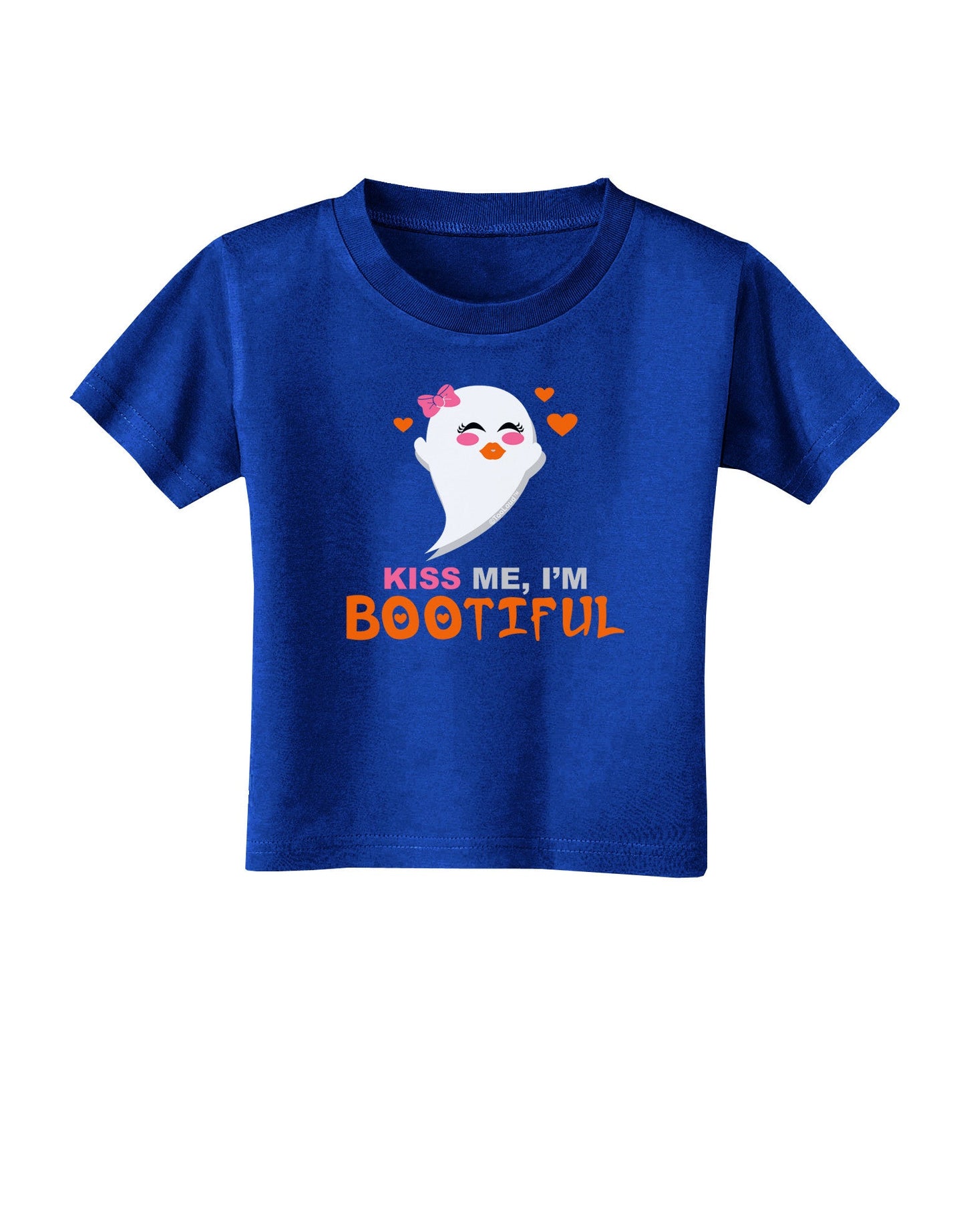 Kiss Me BOOtiful Ghost Orange Toddler T-Shirt Dark-Toddler T-Shirt-TooLoud-Royal-Blue-2T-Davson Sales