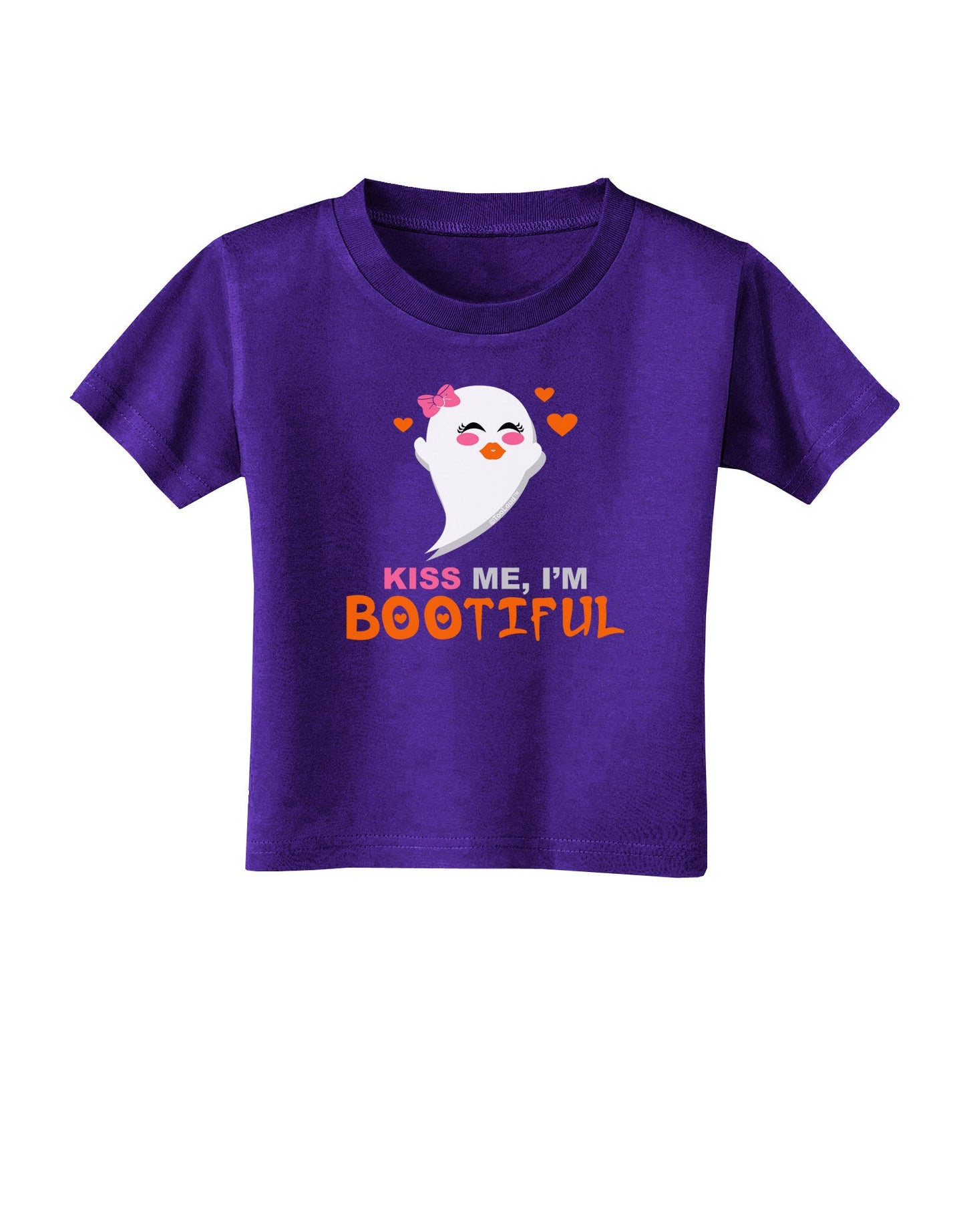 Kiss Me BOOtiful Ghost Orange Toddler T-Shirt Dark-Toddler T-Shirt-TooLoud-Purple-2T-Davson Sales