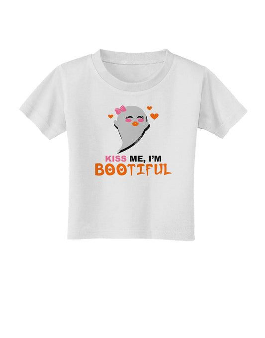 Kiss Me BOOtiful Ghost Orange Toddler T-Shirt-Toddler T-Shirt-TooLoud-White-2T-Davson Sales