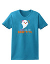 Kiss Me BOOtiful Ghost Orange Womens Dark T-Shirt-TooLoud-Turquoise-X-Small-Davson Sales