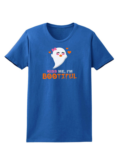 Kiss Me BOOtiful Ghost Orange Womens Dark T-Shirt-TooLoud-Royal-Blue-X-Small-Davson Sales