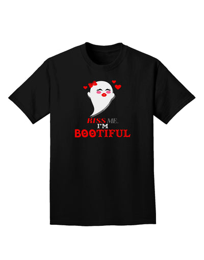 Kiss Me BOOtiful Ghost Red Adult Dark T-Shirt-Mens T-Shirt-TooLoud-Black-Small-Davson Sales