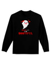 Kiss Me BOOtiful Ghost Red Adult Long Sleeve Dark T-Shirt-TooLoud-Black-Small-Davson Sales