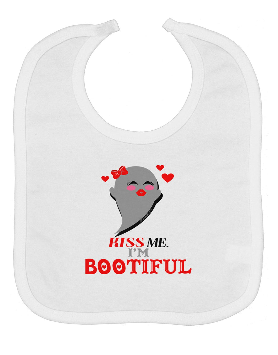 Kiss Me BOOtiful Ghost Red Baby Bib