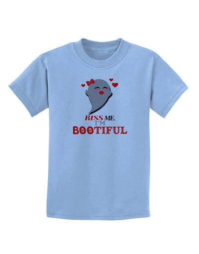 Kiss Me BOOtiful Ghost Red Childrens T-Shirt-Childrens T-Shirt-TooLoud-Light-Blue-X-Small-Davson Sales