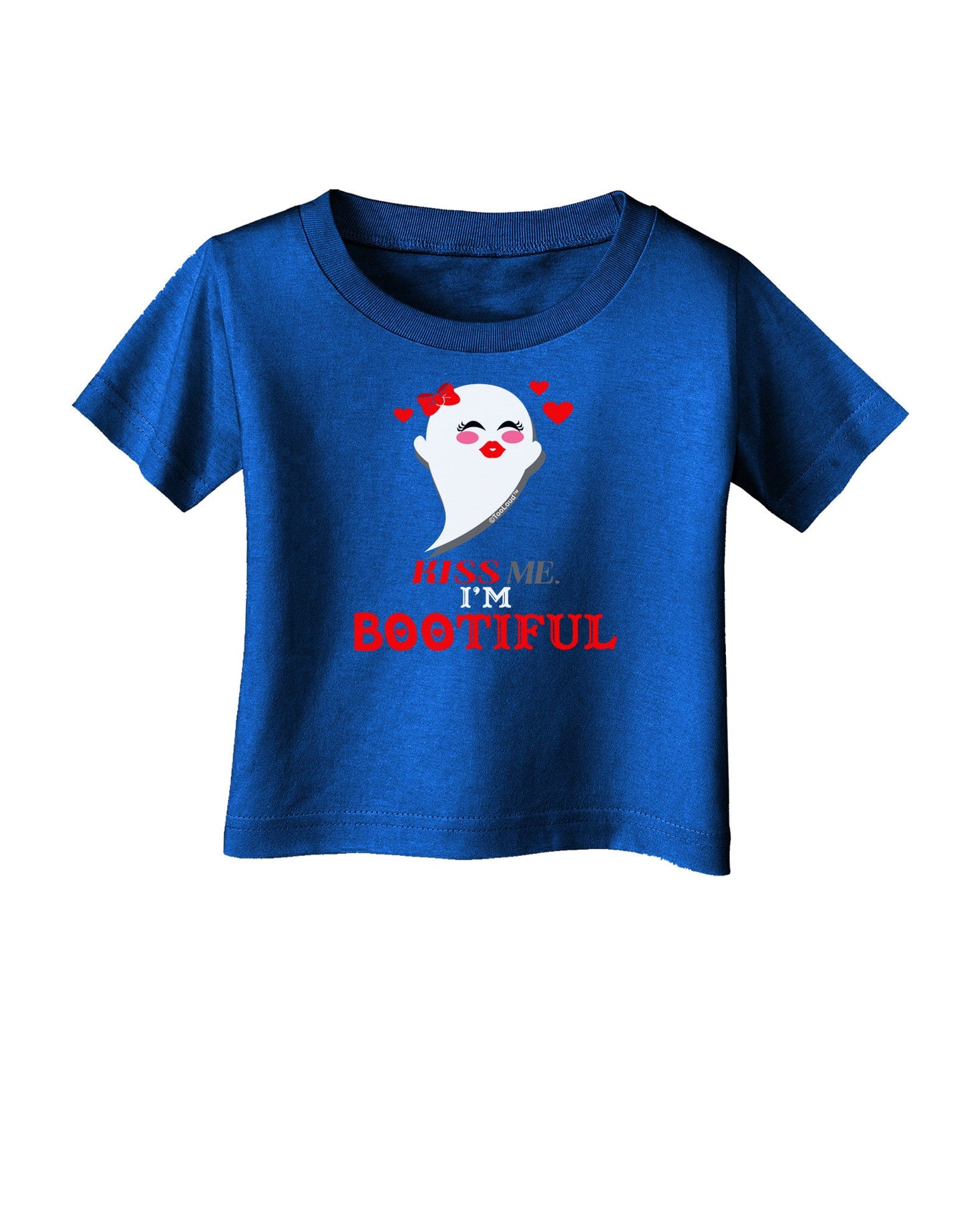 Kiss Me BOOtiful Ghost Red Infant T-Shirt Dark-Infant T-Shirt-TooLoud-Royal-Blue-06-Months-Davson Sales