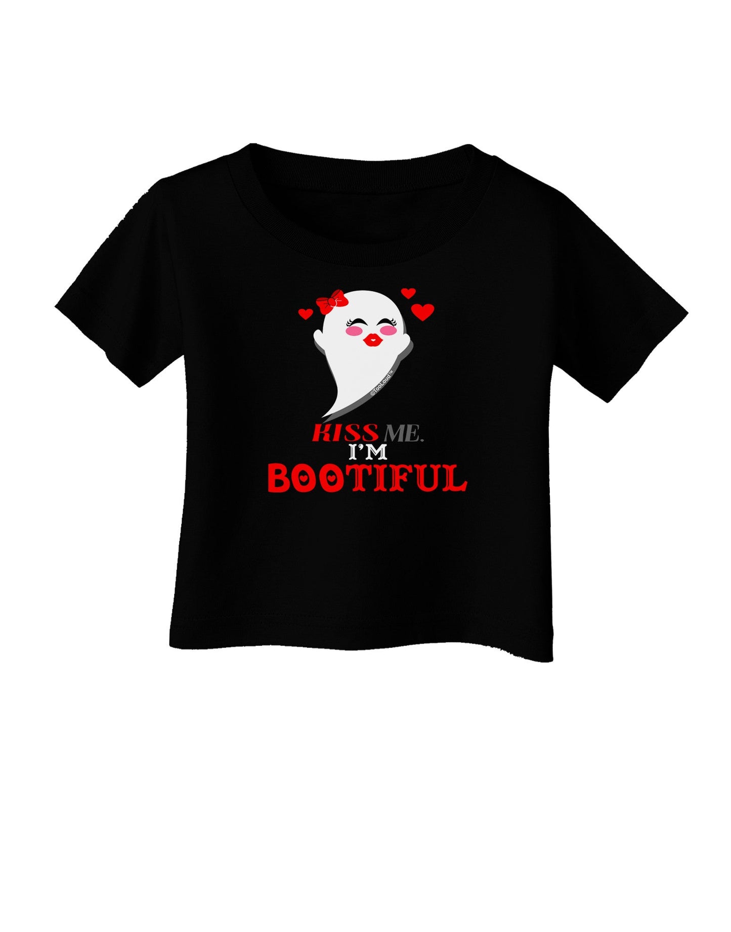 Kiss Me BOOtiful Ghost Red Infant T-Shirt Dark-Infant T-Shirt-TooLoud-Black-06-Months-Davson Sales
