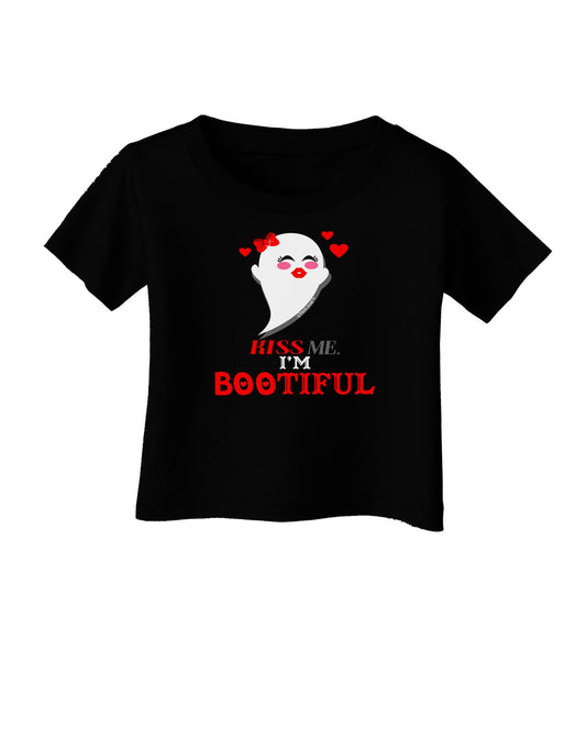 Kiss Me BOOtiful Ghost Red Infant T-Shirt Dark-Infant T-Shirt-TooLoud-Black-06-Months-Davson Sales