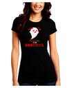 Kiss Me BOOtiful Ghost Red Juniors Crew Dark T-Shirt-T-Shirts Juniors Tops-TooLoud-Black-Juniors Fitted Small-Davson Sales