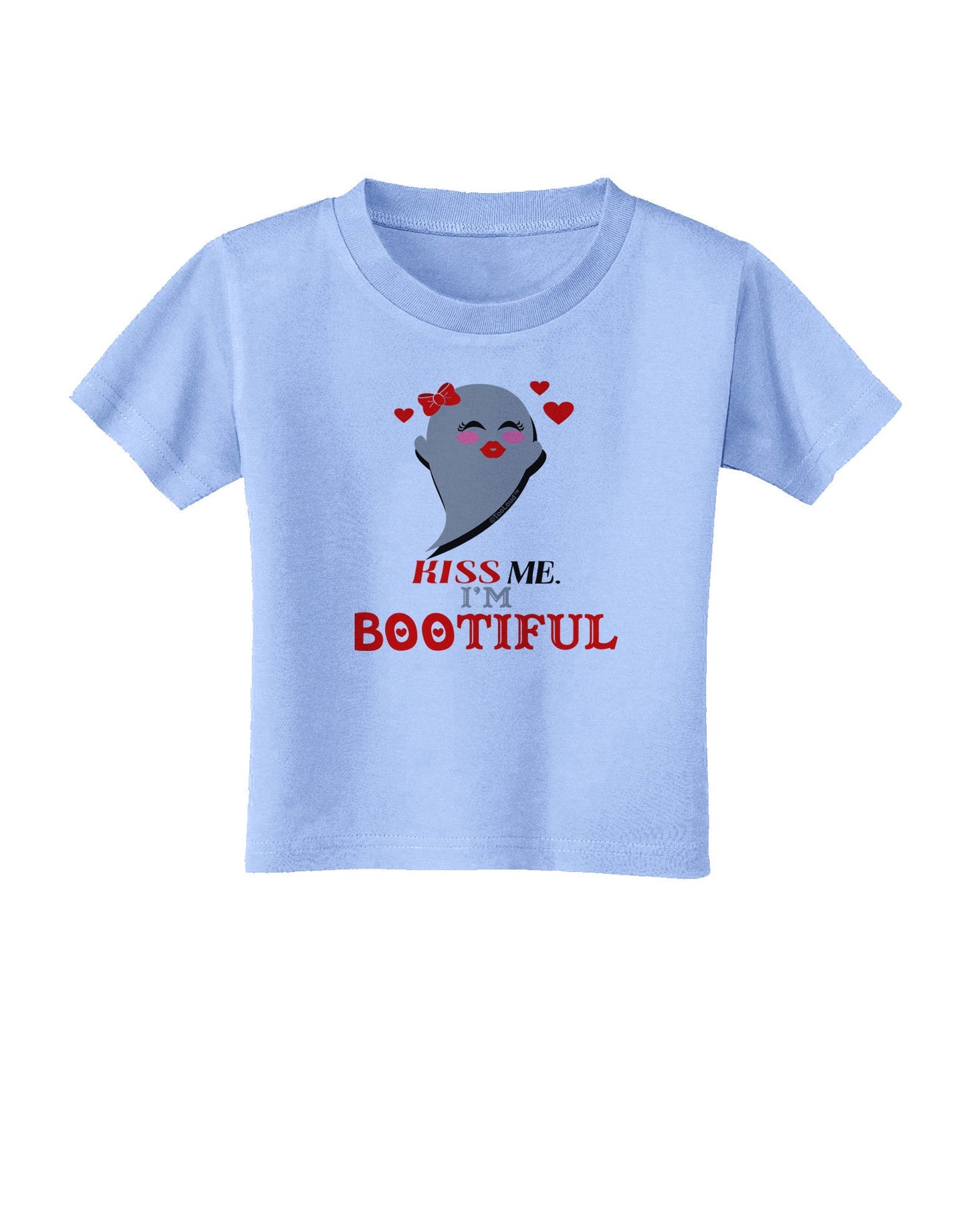 Kiss Me BOOtiful Ghost Red Toddler T-Shirt-Toddler T-Shirt-TooLoud-Aquatic-Blue-2T-Davson Sales