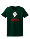 Kiss Me BOOtiful Ghost Red Womens Dark T-Shirt-TooLoud-Forest-Green-Small-Davson Sales