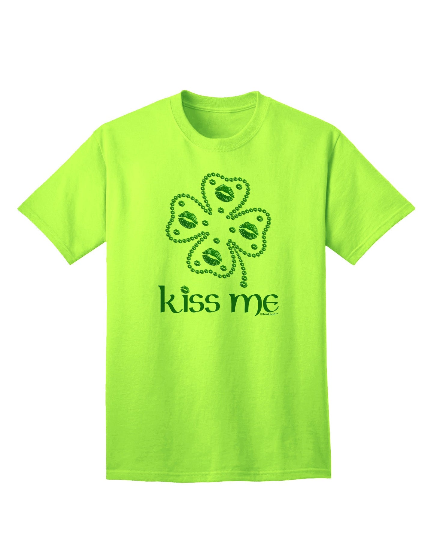 Kiss Me Clover Premium Adult T-Shirt - Elegance Meets Comfort-Mens T-shirts-TooLoud-Neon-Green-Small-Davson Sales