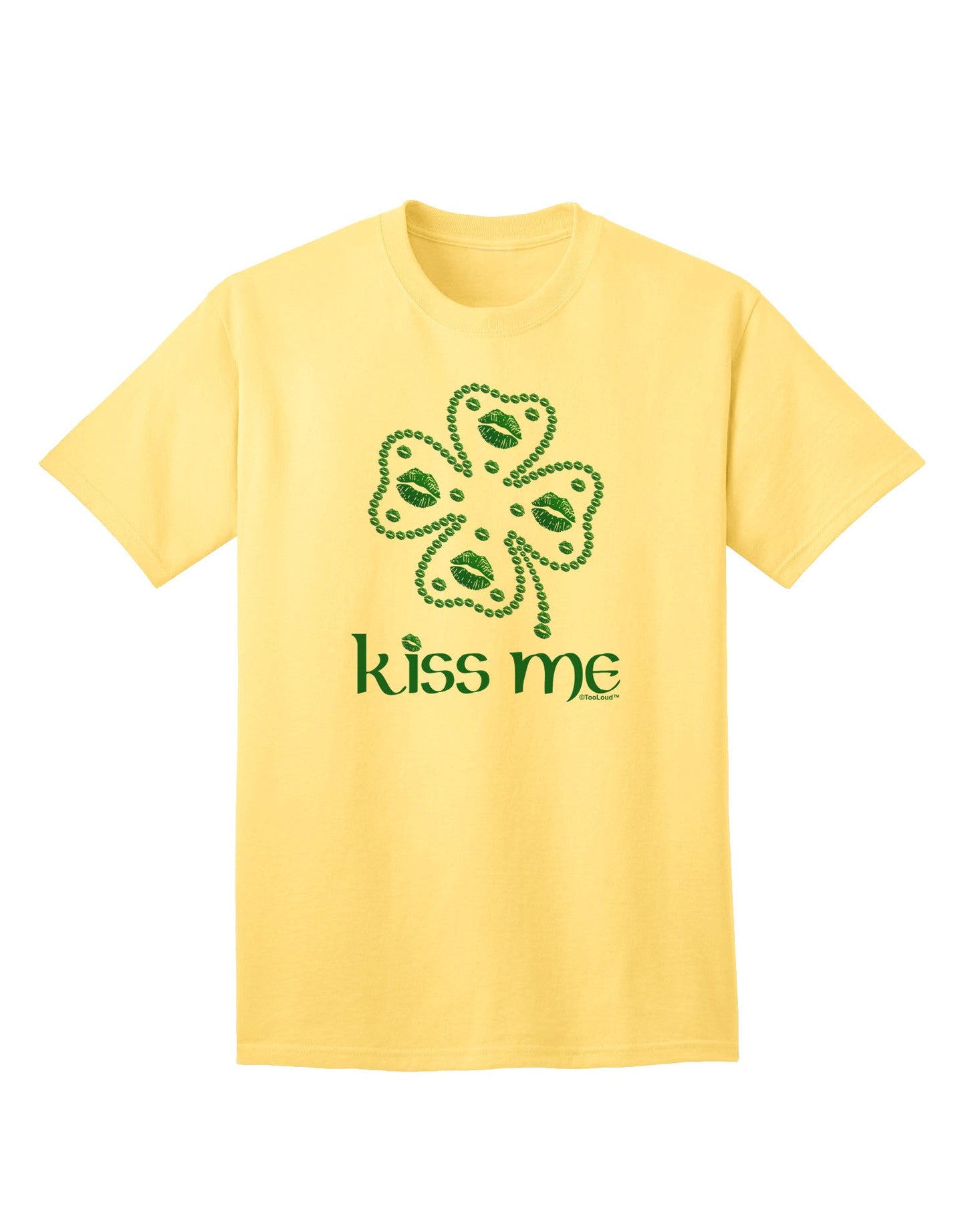 Kiss Me Clover Premium Adult T-Shirt - Elegance Meets Comfort-Mens T-shirts-TooLoud-Yellow-Small-Davson Sales