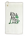 Kiss Me For Luck Micro Terry Gromet Golf Towel 16 x 25 inch-Golf Towel-TooLoud-White-Davson Sales