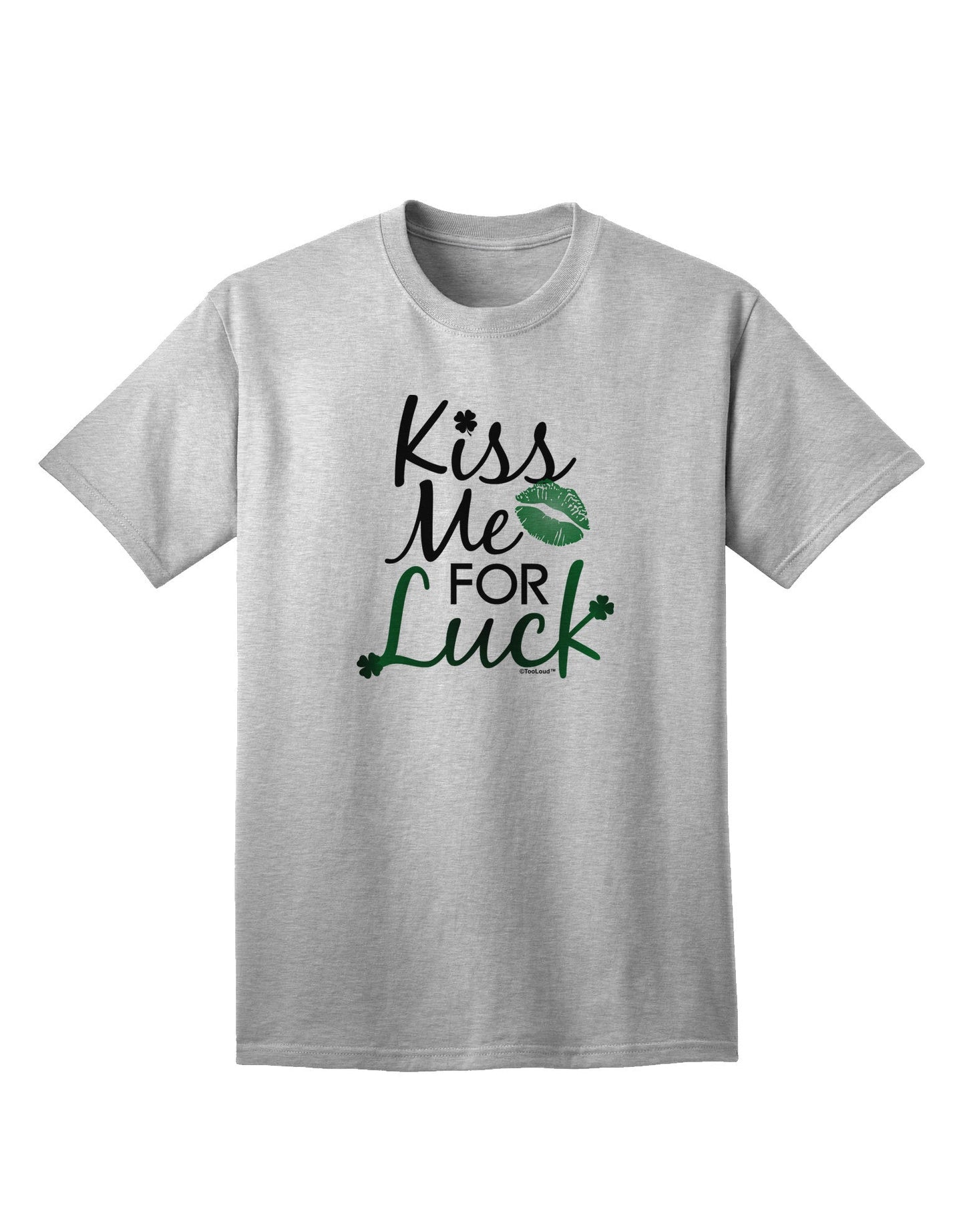 Kiss Me For Luck Premium Adult T-Shirt - Unleash Your Charm-Mens T-shirts-TooLoud-AshGray-Small-Davson Sales