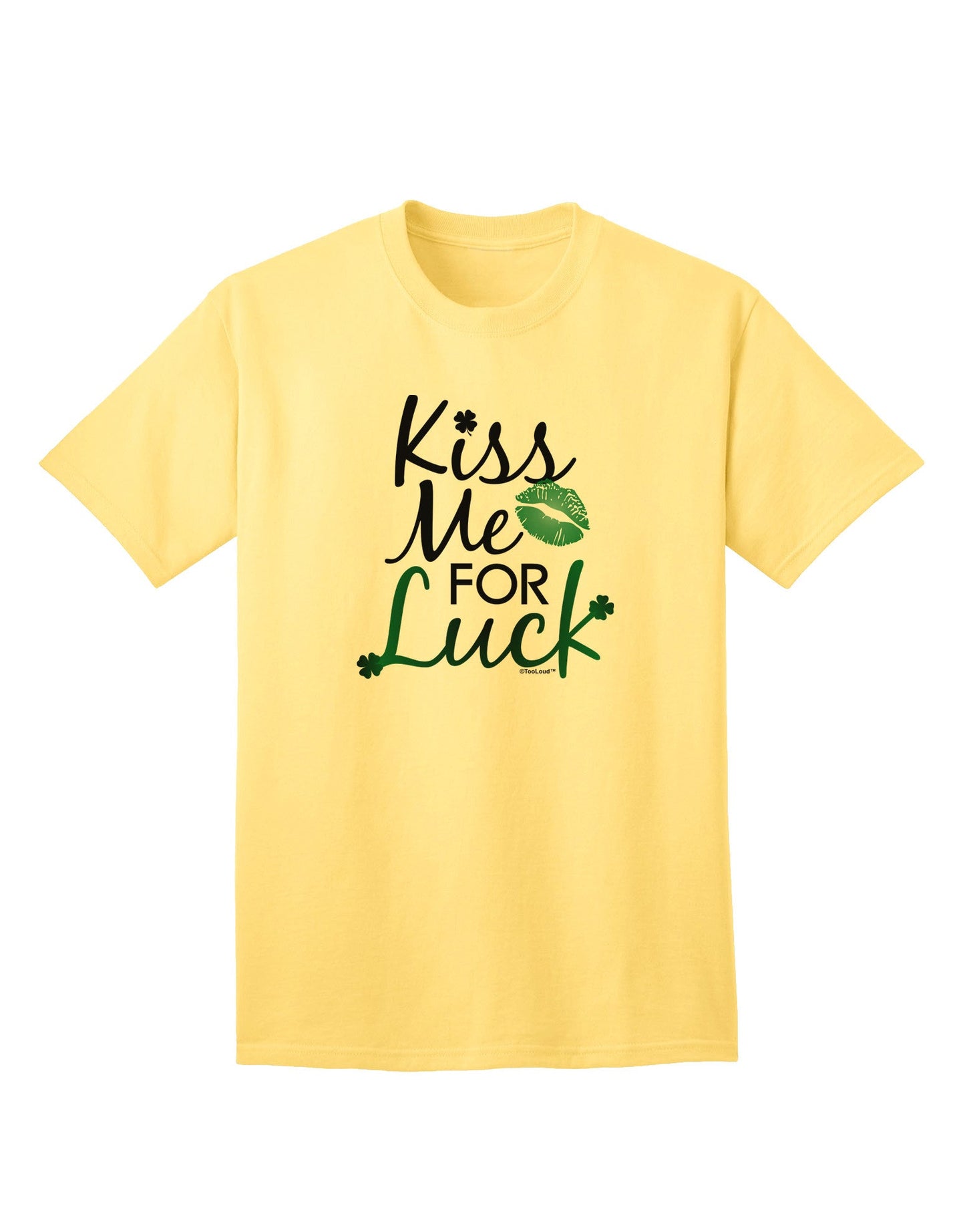 Kiss Me For Luck Premium Adult T-Shirt - Unleash Your Charm-Mens T-shirts-TooLoud-Yellow-Small-Davson Sales