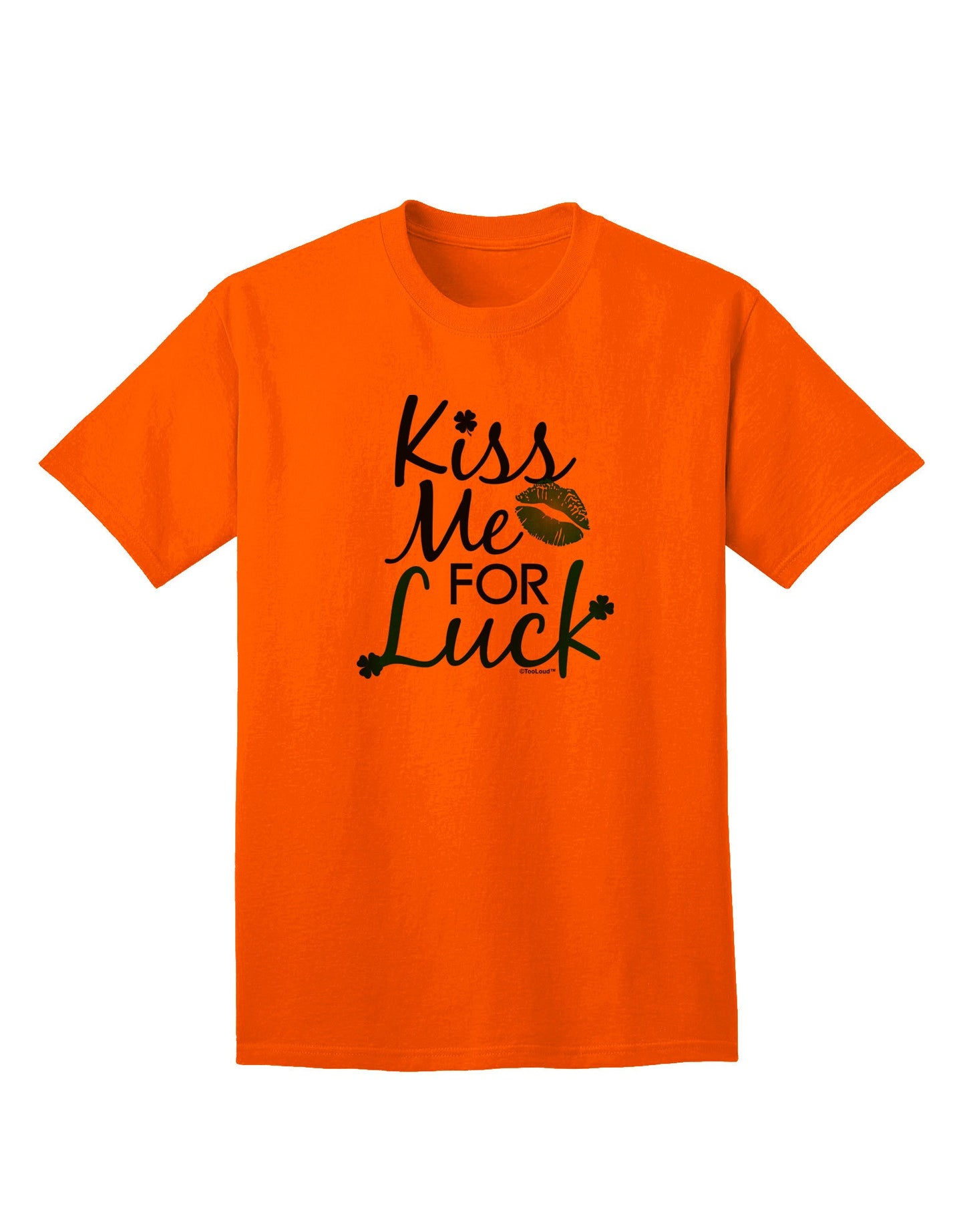Kiss Me For Luck Premium Adult T-Shirt - Unleash Your Charm-Mens T-shirts-TooLoud-Orange-Small-Davson Sales