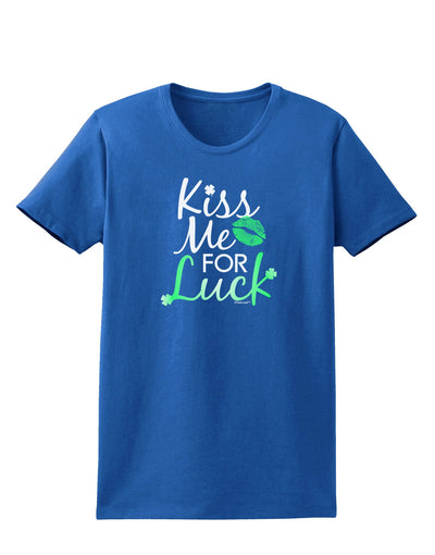 Kiss Me For Luck Womens Dark T-Shirt-TooLoud-Royal-Blue-X-Small-Davson Sales