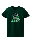 Kiss Me For Luck Womens Dark T-Shirt-TooLoud-Forest-Green-Small-Davson Sales