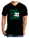 Kiss Me I'm Chirish Adult Dark V-Neck T-Shirt by TooLoud-Mens T-Shirt-TooLoud-Black-Small-Davson Sales