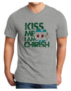 Kiss Me I'm Chirish Adult V-Neck T-shirt by TooLoud-Mens V-Neck T-Shirt-TooLoud-HeatherGray-Small-Davson Sales